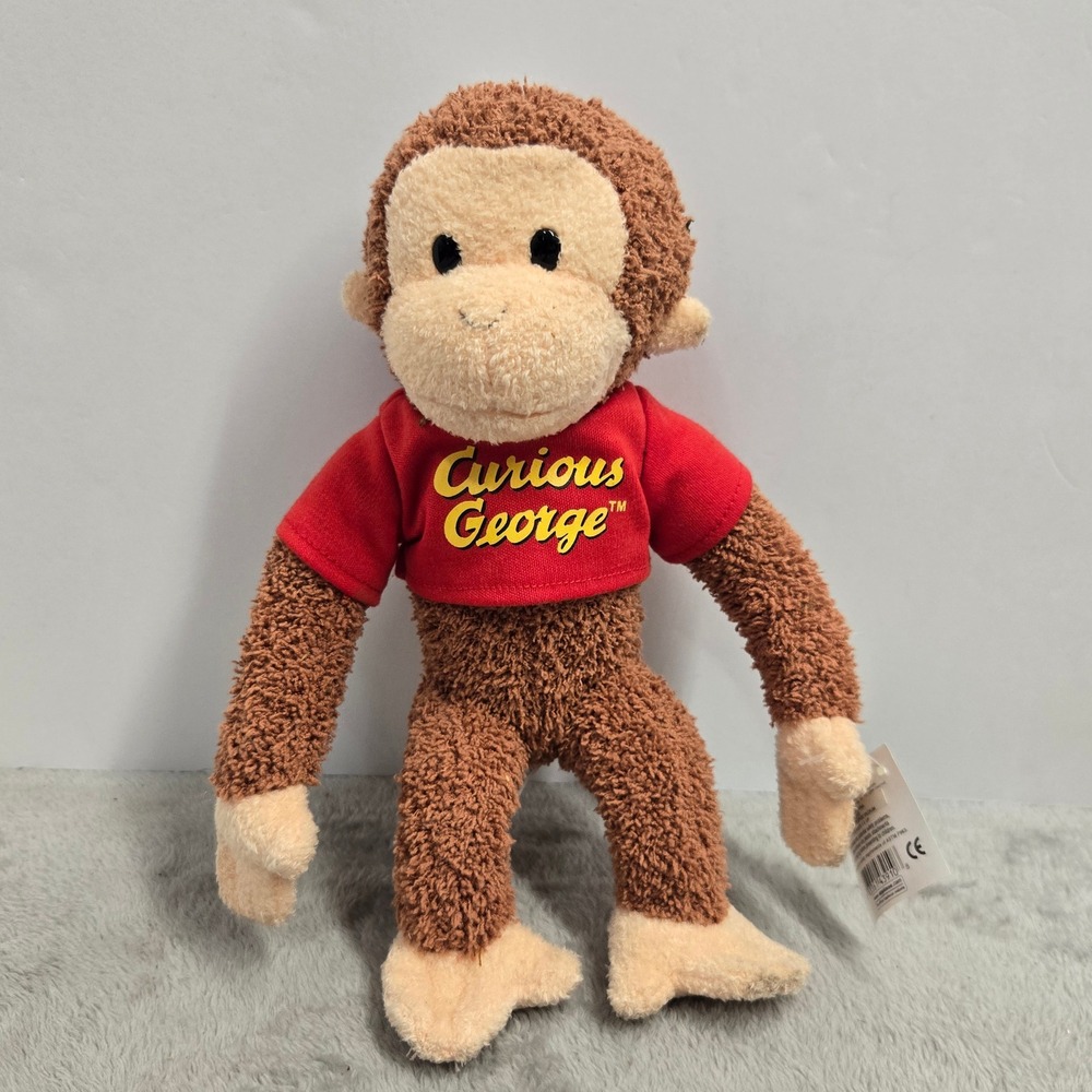 Applause Curious George Plush Monkey Red Shirt Medium Stuffed Animal 43910 NWT